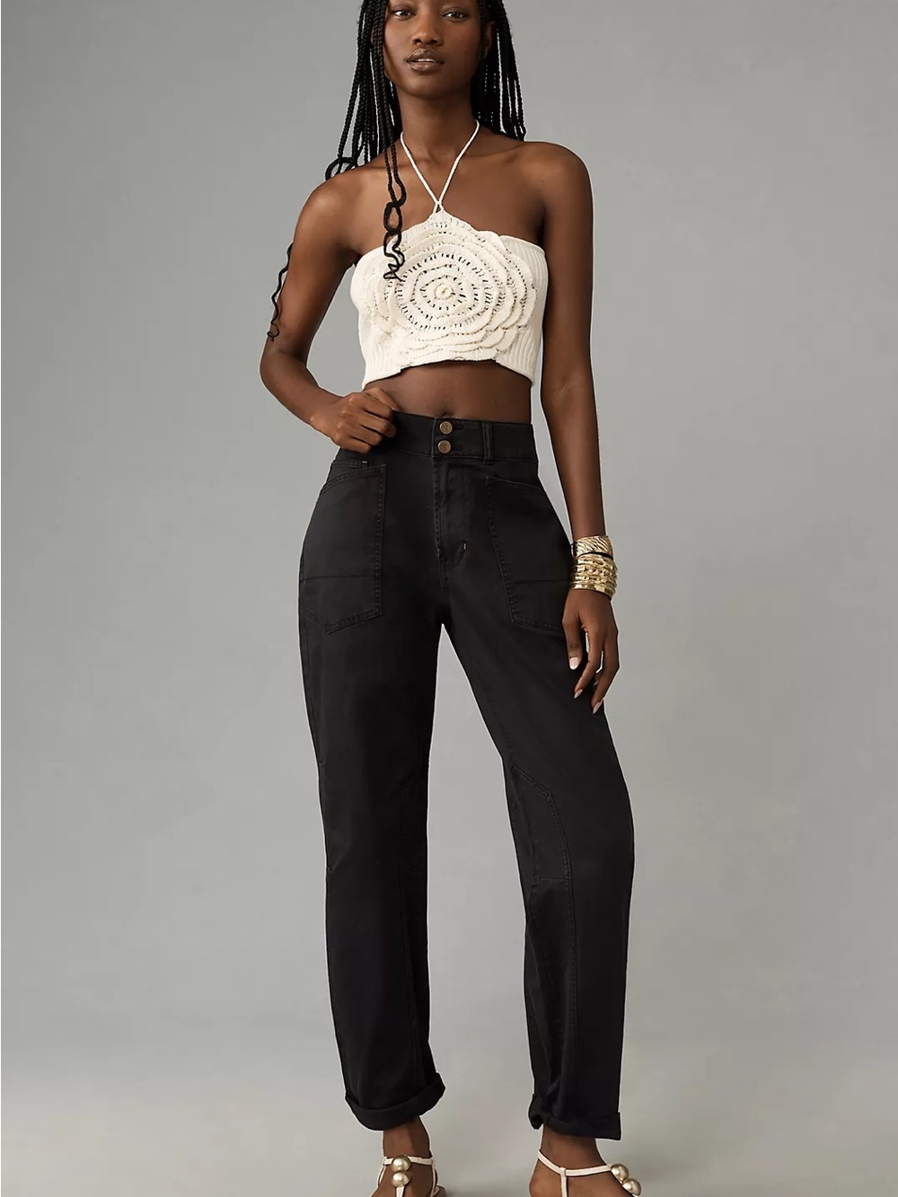 Pilcro Wanderer Mid-Rise Relaxed-Leg Pants size 28
